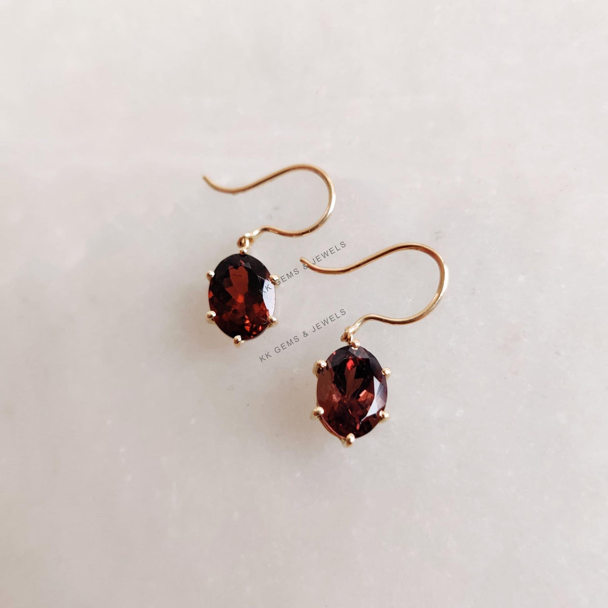 14K Solid Gold Natural Pink Tourmaline Earrings, October Birthstone