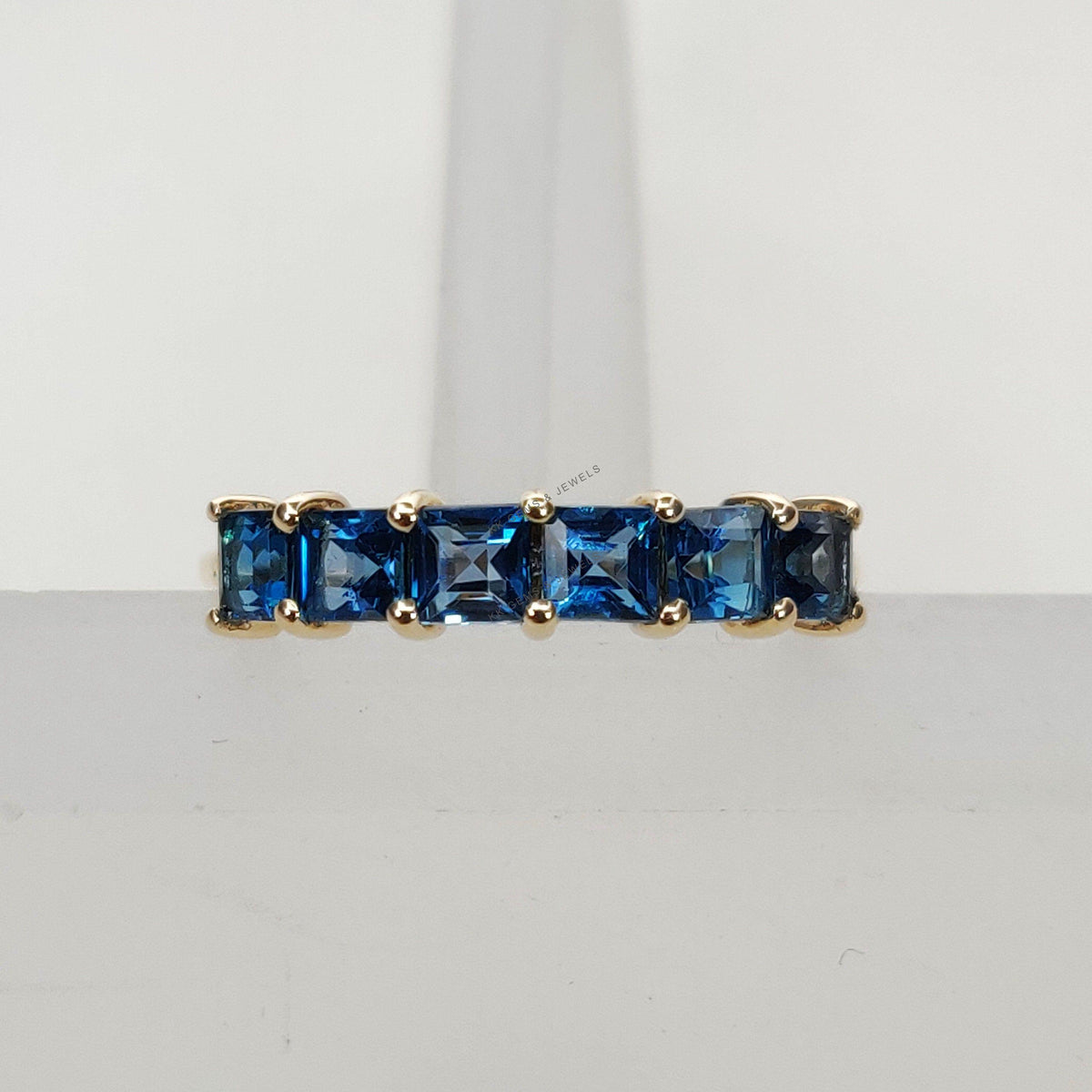 Natural London Blue Topaz 14K Solid Yellow Gold Ring, December Birthstone, Christmas Present