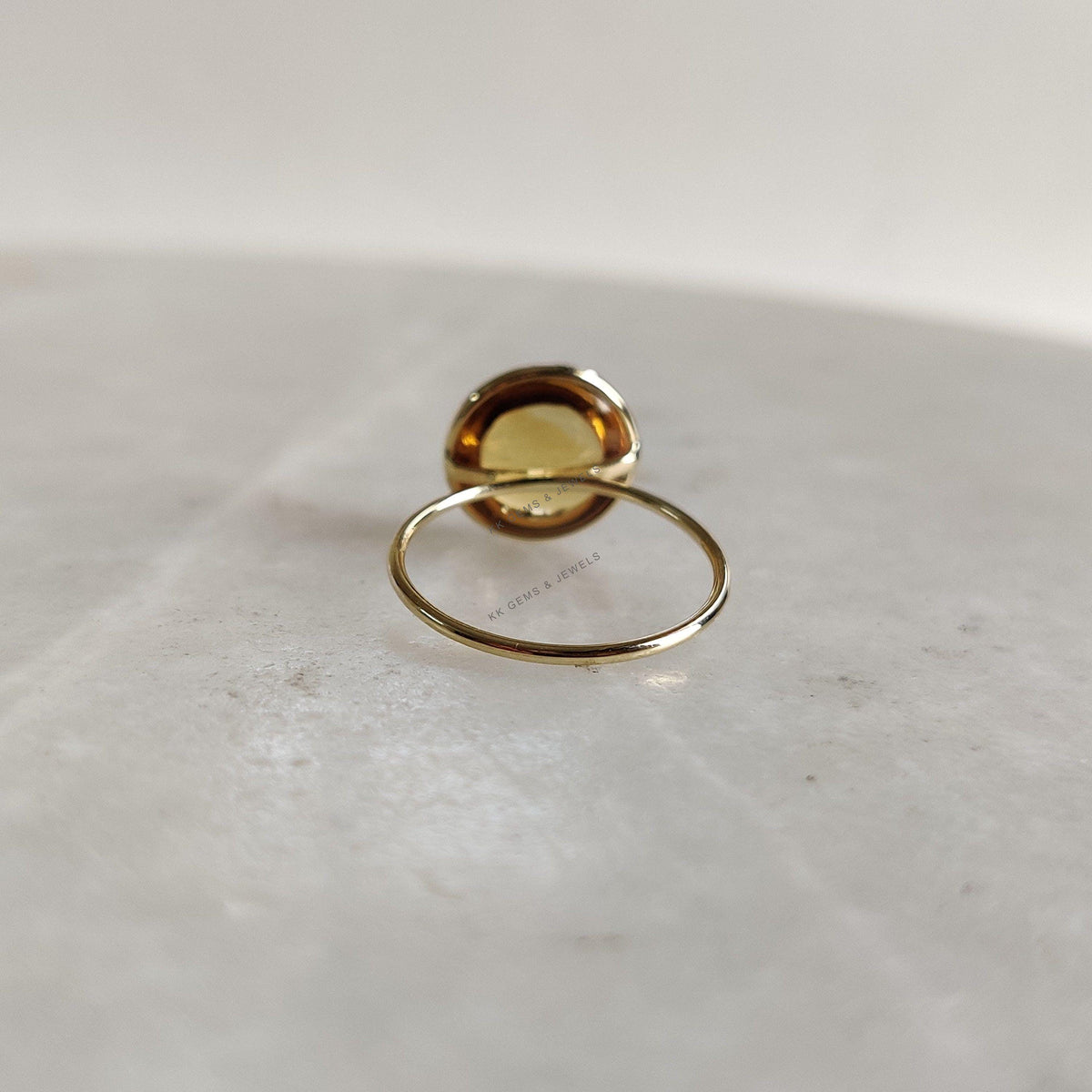 Natural Citrine 14K Solid Gold Ring, November Birthstone Jewelry
