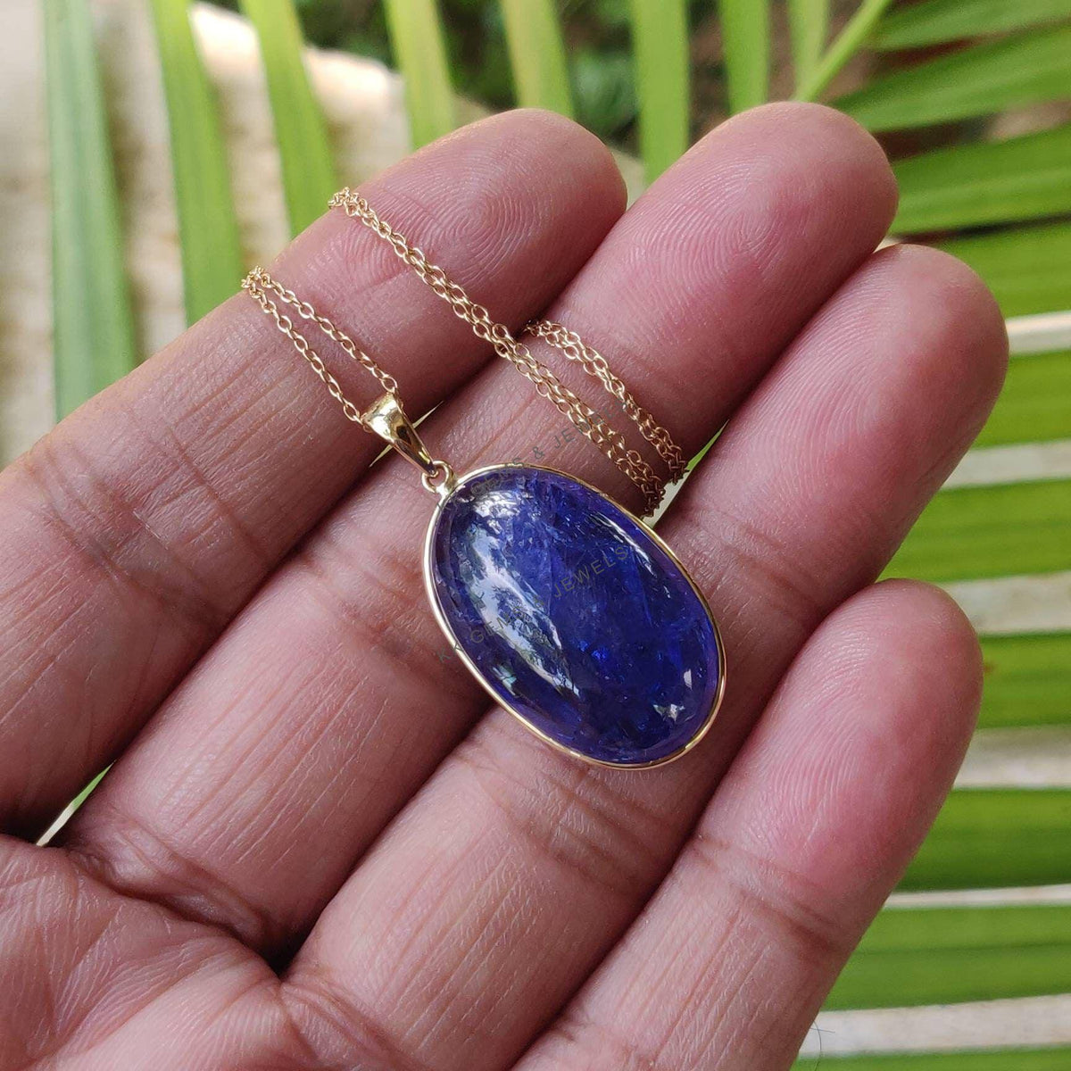 Natural Tanzanite Pendant, 14K Solid Yellow Gold Bezel Setting, December Birthstone