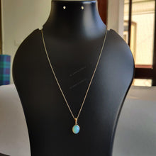 Natural Ethiopion Opal Pendant, 14K Solid Yellow Gold Pendant, October Birthstone