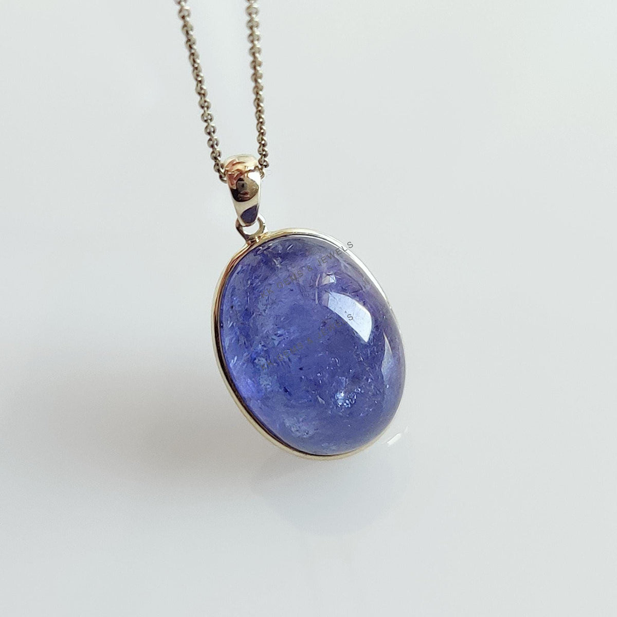 Natural Tanzanite Pendant, 14K Solid Yellow Gold, December Birthstone