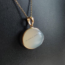 14K Solid Gold Natural White Moonstone Pendant, June Birthstone Jewelry