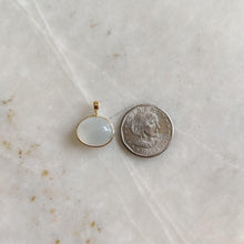 14K Solid Gold Natural White Moonstone Pendant, June Birthstone Jewelry