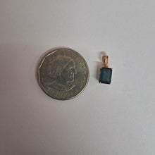 14K Solid Gold Natural London Blue Topaz Pendant - December Birthstone Jewelry