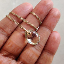Natural Green Amethyst Pendant, 14K Solid Yellow Gold, Pear Briolette, February Birthstone