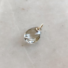 Natural Green Amethyst Pendant, 14K Solid Yellow Gold, Pear Briolette, February Birthstone