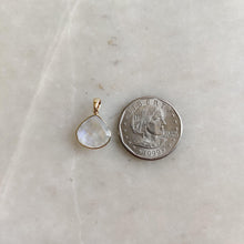 14K Solid Gold Natural Rainbow Moonstone Pendant - June Birthstone