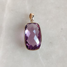 14K Solid Gold Natural Pink Amethyst Pendant, February Birthstone Jewelry