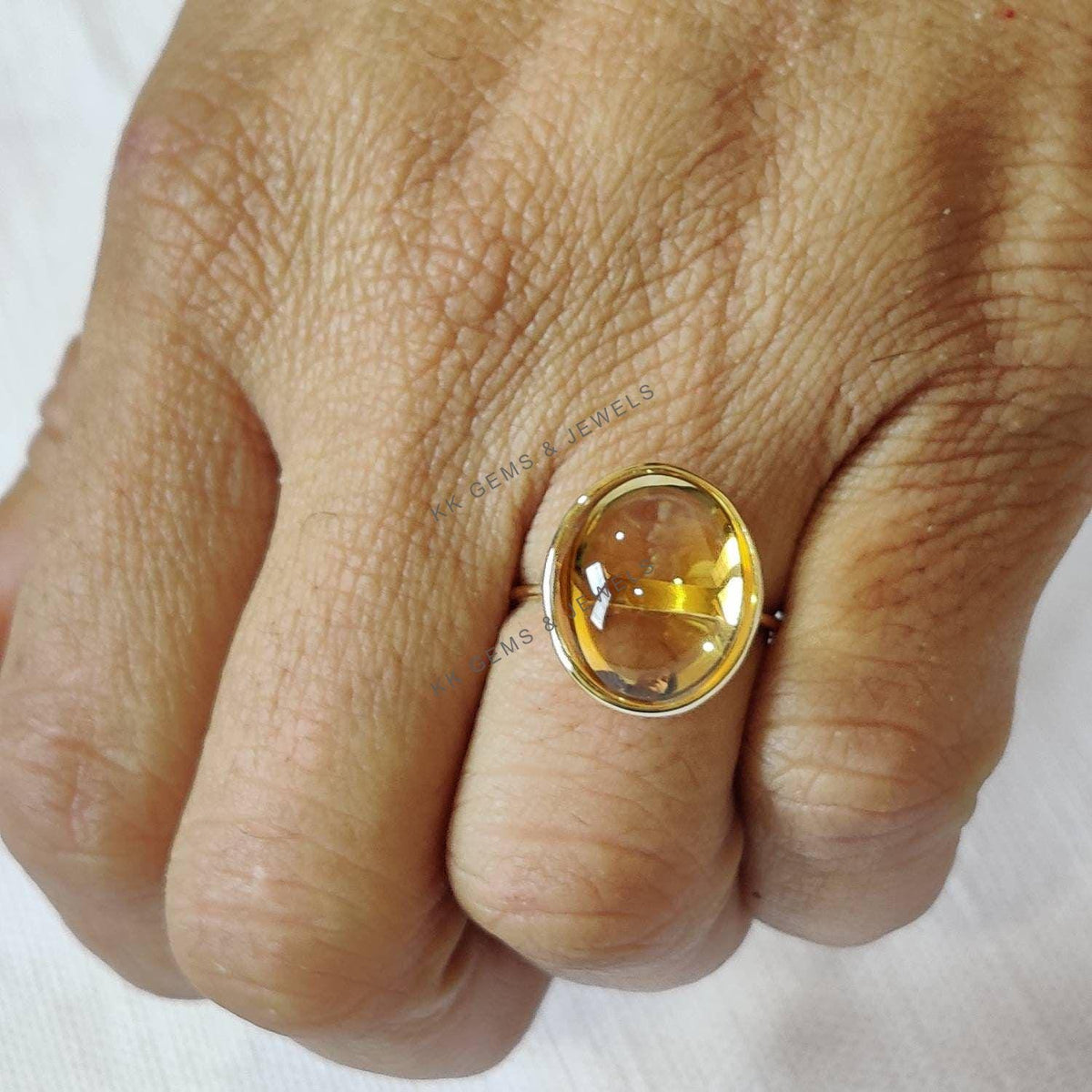 Oval Natural Citrine Ring, 14K Solid Yellow Gold Bezel Ring, November Birthstone