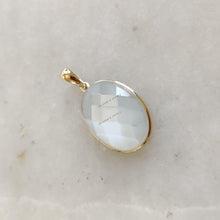 14K Solid Gold Natural White Moonstone Pendant, June Birthstone Jewelry