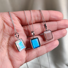14K Solid White Gold Natural Rainbow Moonstone & Labradorite Peach Moonstone Bezel Pendant