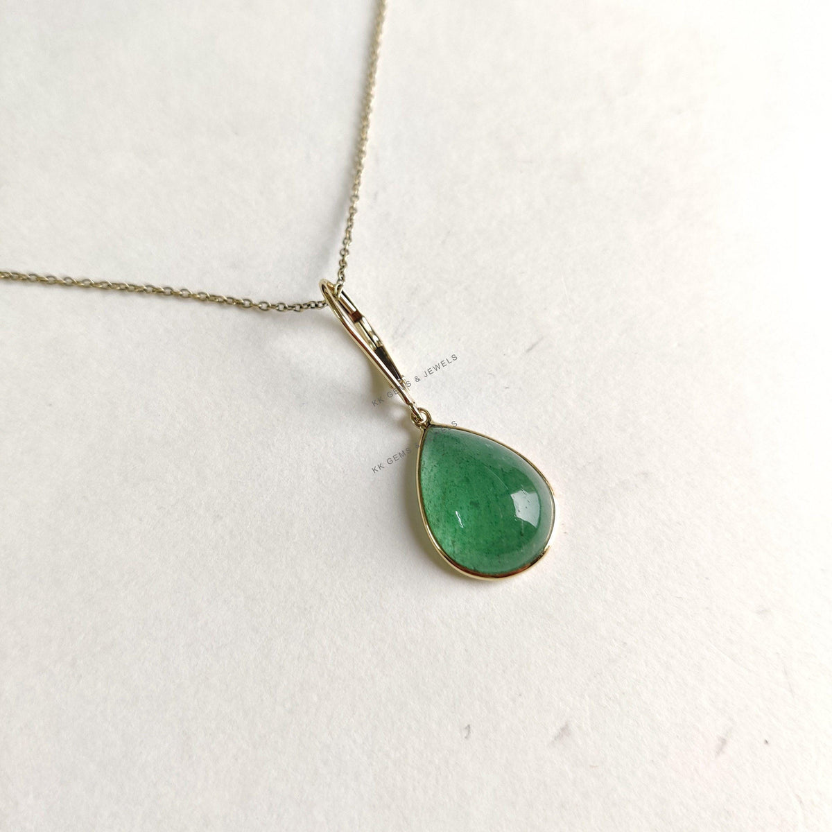Natural Green Aventurine Earrings, 14K Solid Yellow Gold, August Birthstone