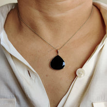 Natural Black Onyx Trillion Pendant, 14K Solid Yellow Gold, December Birthstone