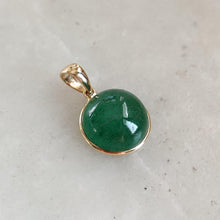 Natural Green Aventurine Pendant, 14K Solid Yellow Gold Bezel, August Birthstone, Christmas Present