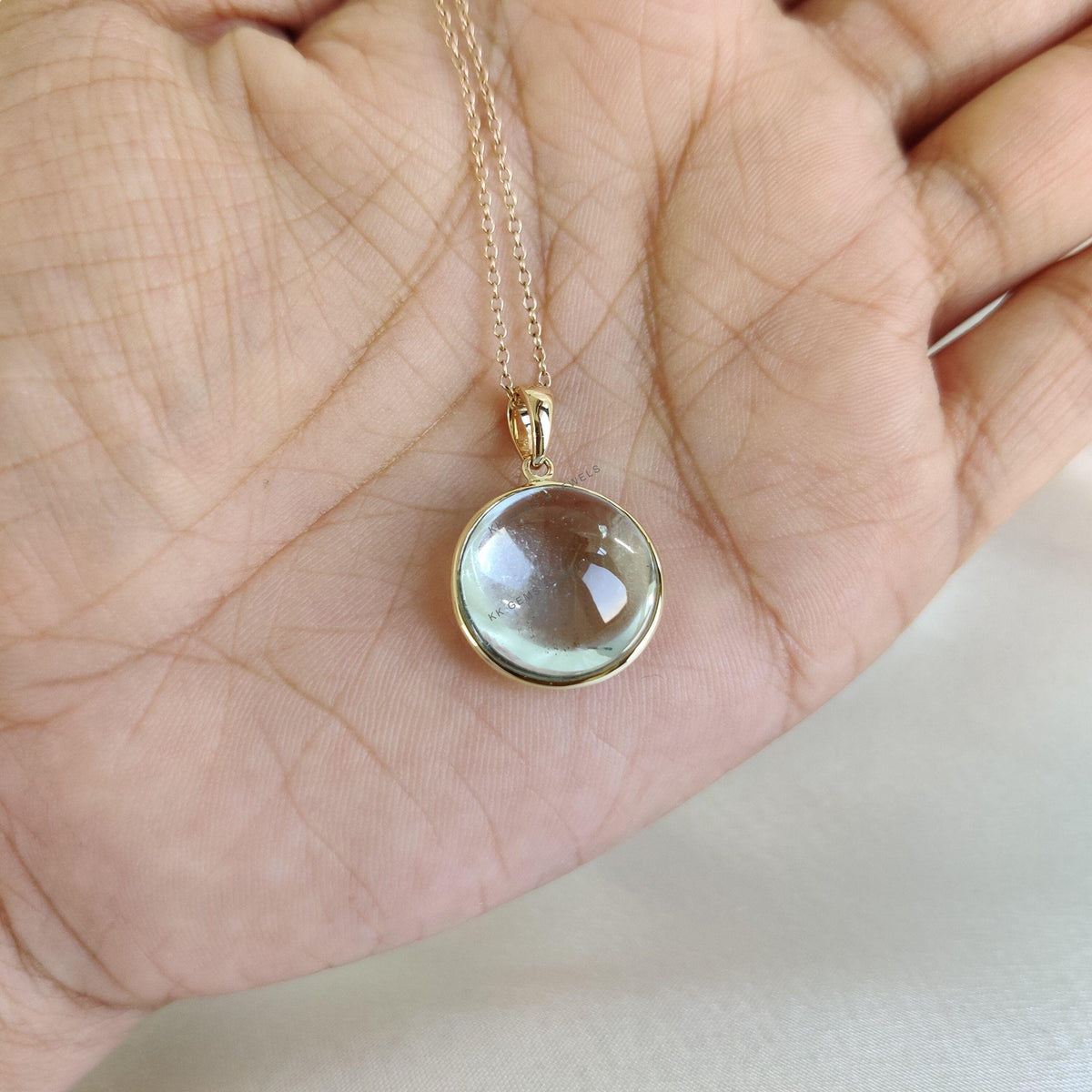Natural Aquamarine Pendant, 14K Solid Yellow Gold Bezel Pendant, March Birthstone