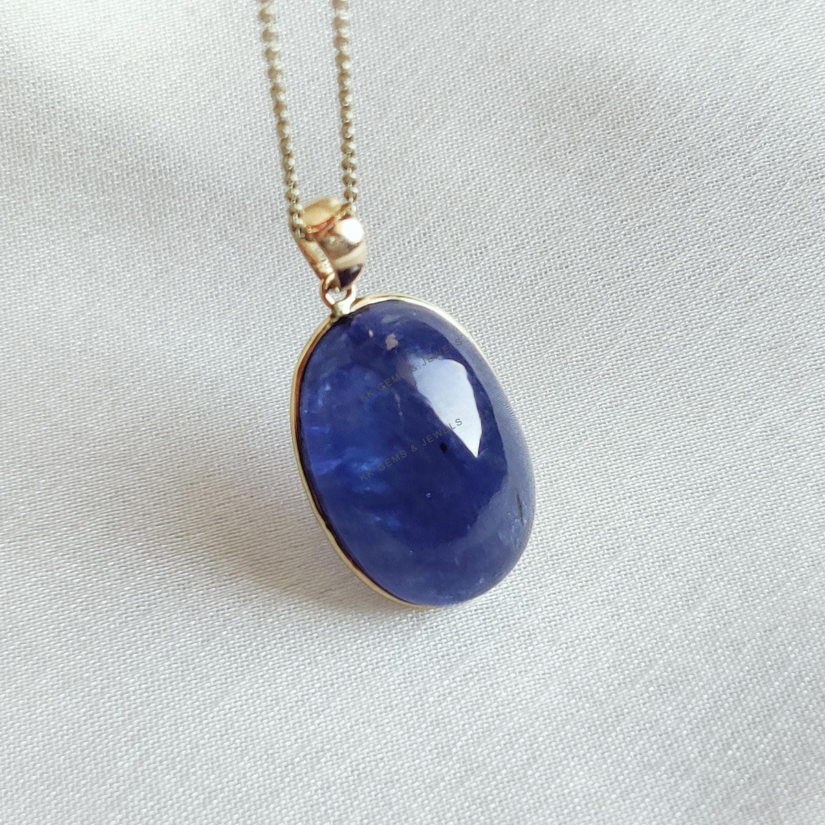 Natural Tanzanite Pendant, 14K Solid Yellow Gold Bezel Setting, December Birthstone