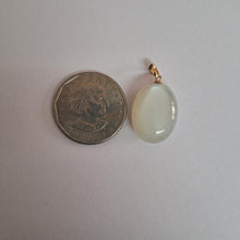 14K Solid Yellow Gold Natural White Moonstone Pendant: June Birthstone Jewelry, Christmas Present