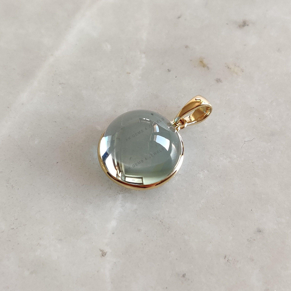 Natural Sky Blue Topaz Pendant, 14K Solid Yellow Gold Bezel, December Birthstone