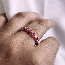 14K Solid Gold Natural Ruby Eternity Ring: July Birthstone Bezel Ring