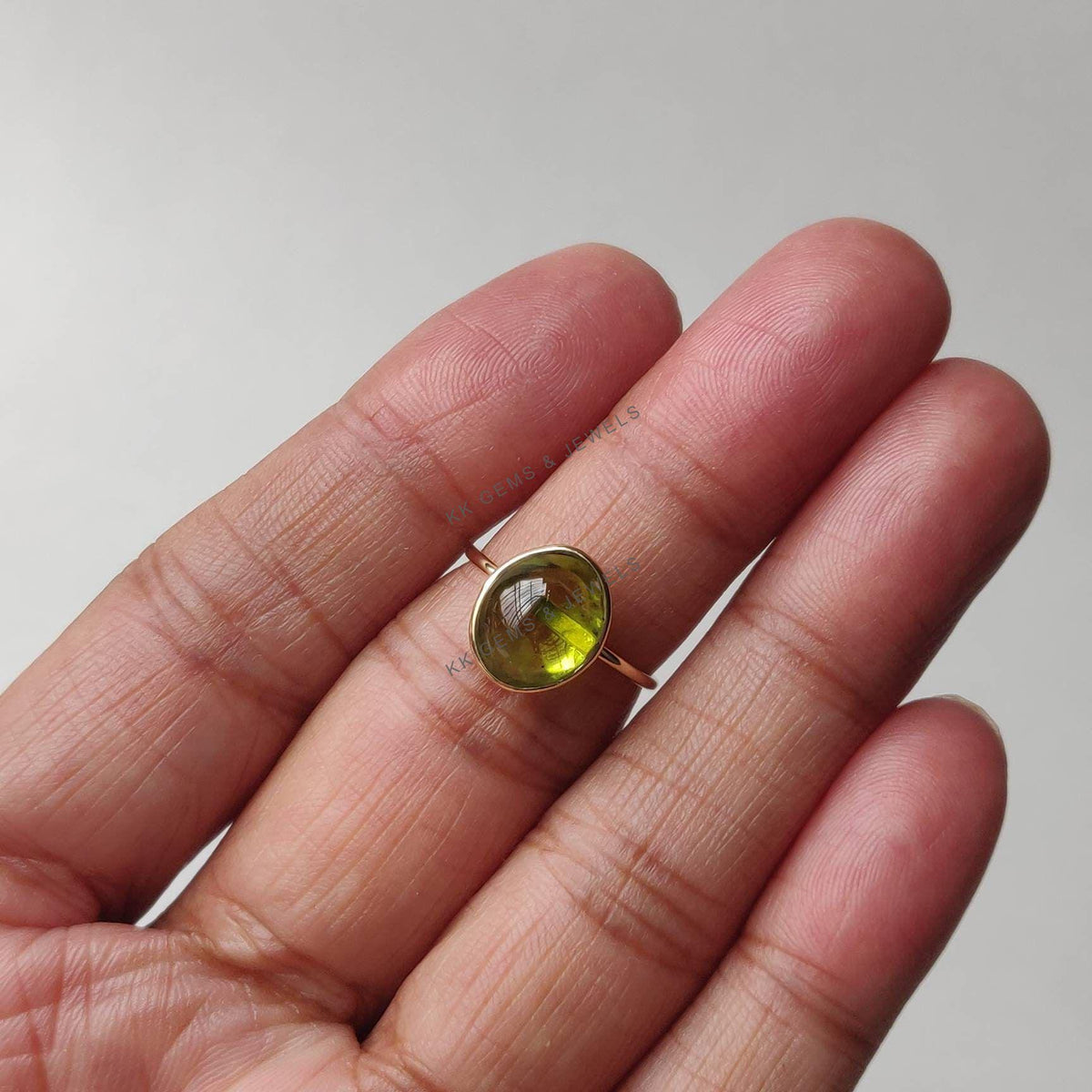 Natural Peridot Ring: 14K Solid Yellow Gold, August Birthstone