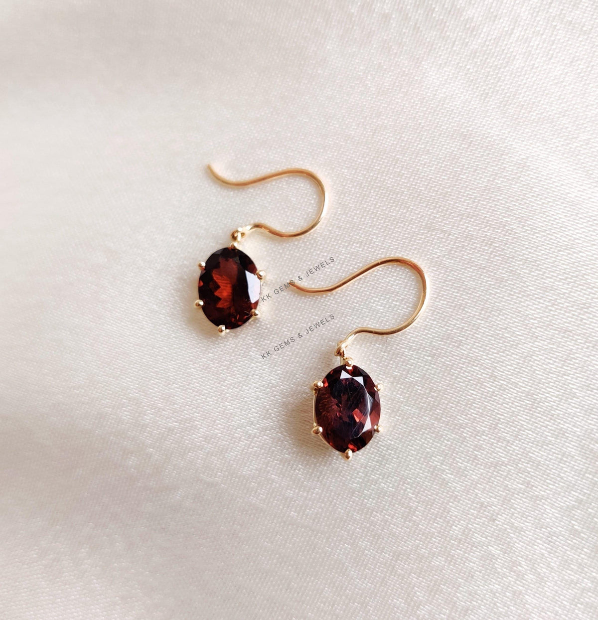 14K Solid Gold Natural Pink Tourmaline Earrings, October Birthstone