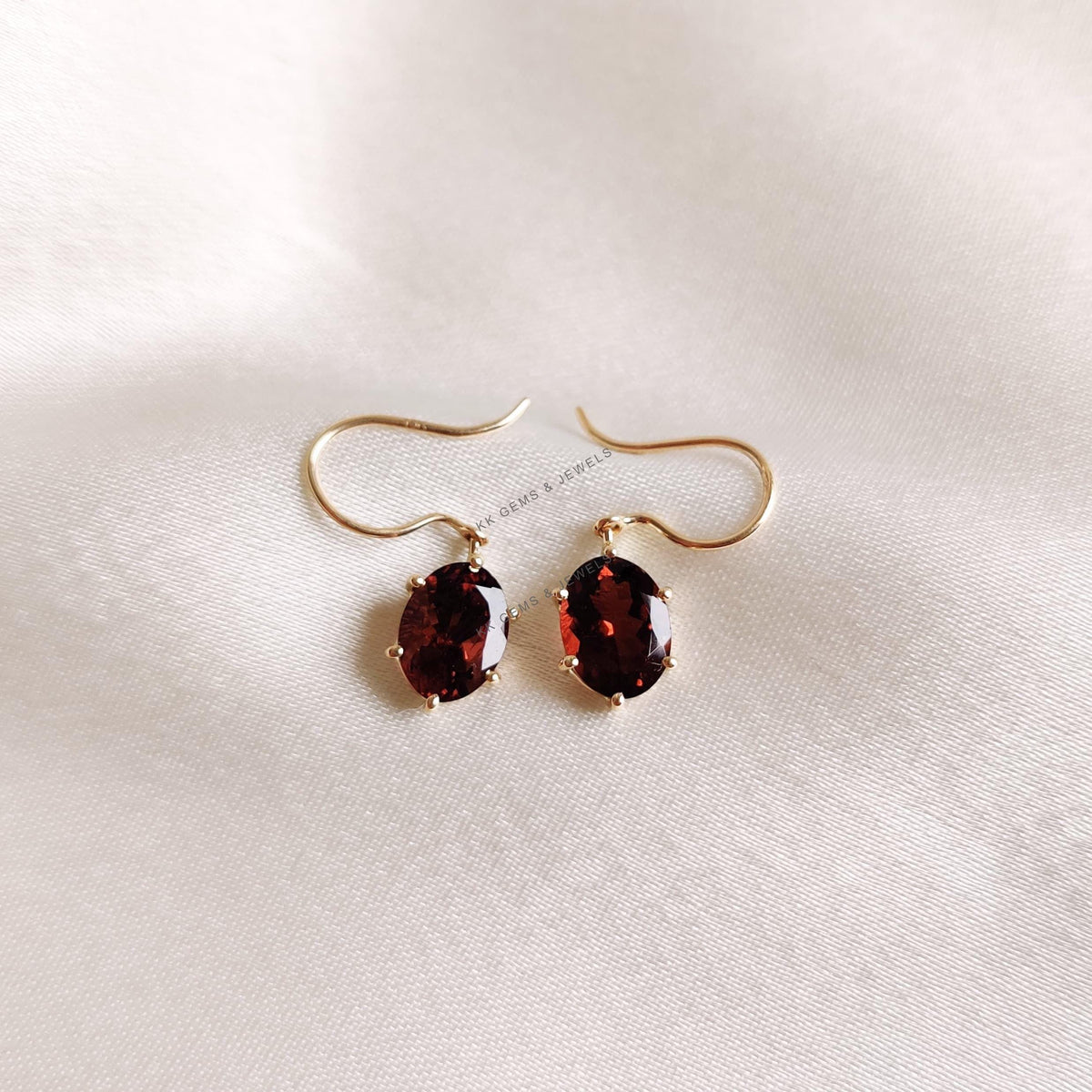 14K Solid Gold Natural Pink Tourmaline Earrings, October Birthstone