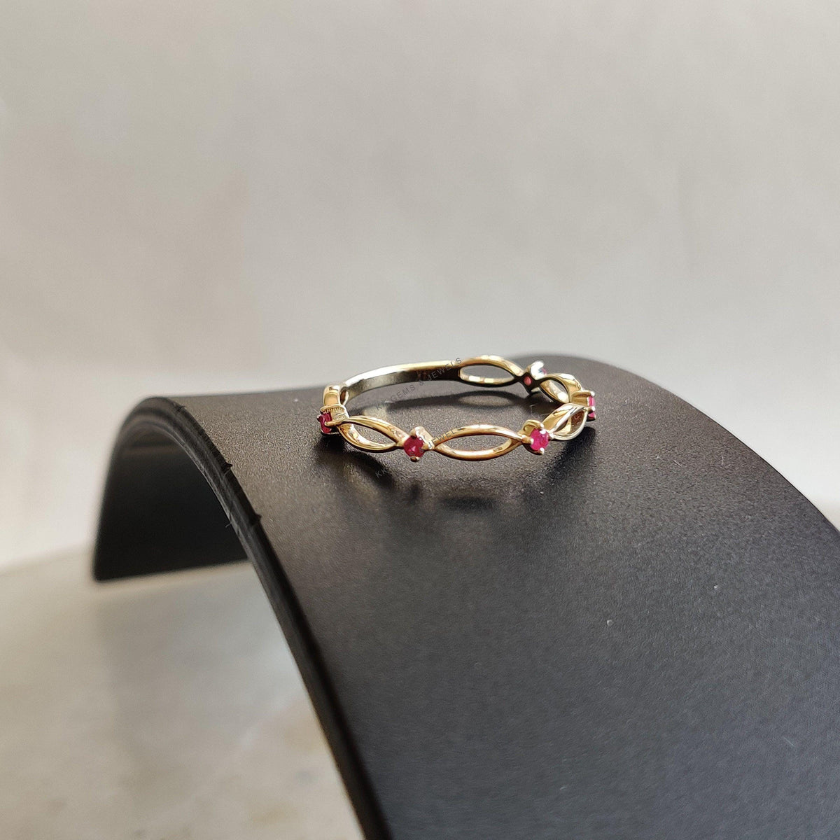 Dainty Natural Ruby Ring, 14K Solid Yellow Gold, July Birthstone