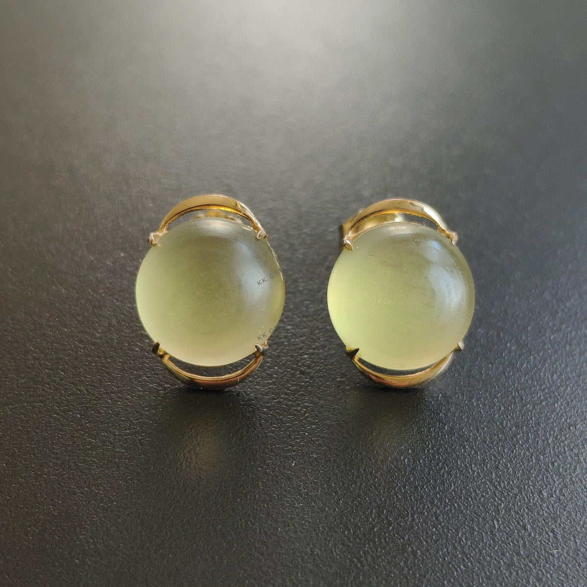 14K Solid Yellow Gold Natural Yellow Quartz Stud Earrings, November Birthstone