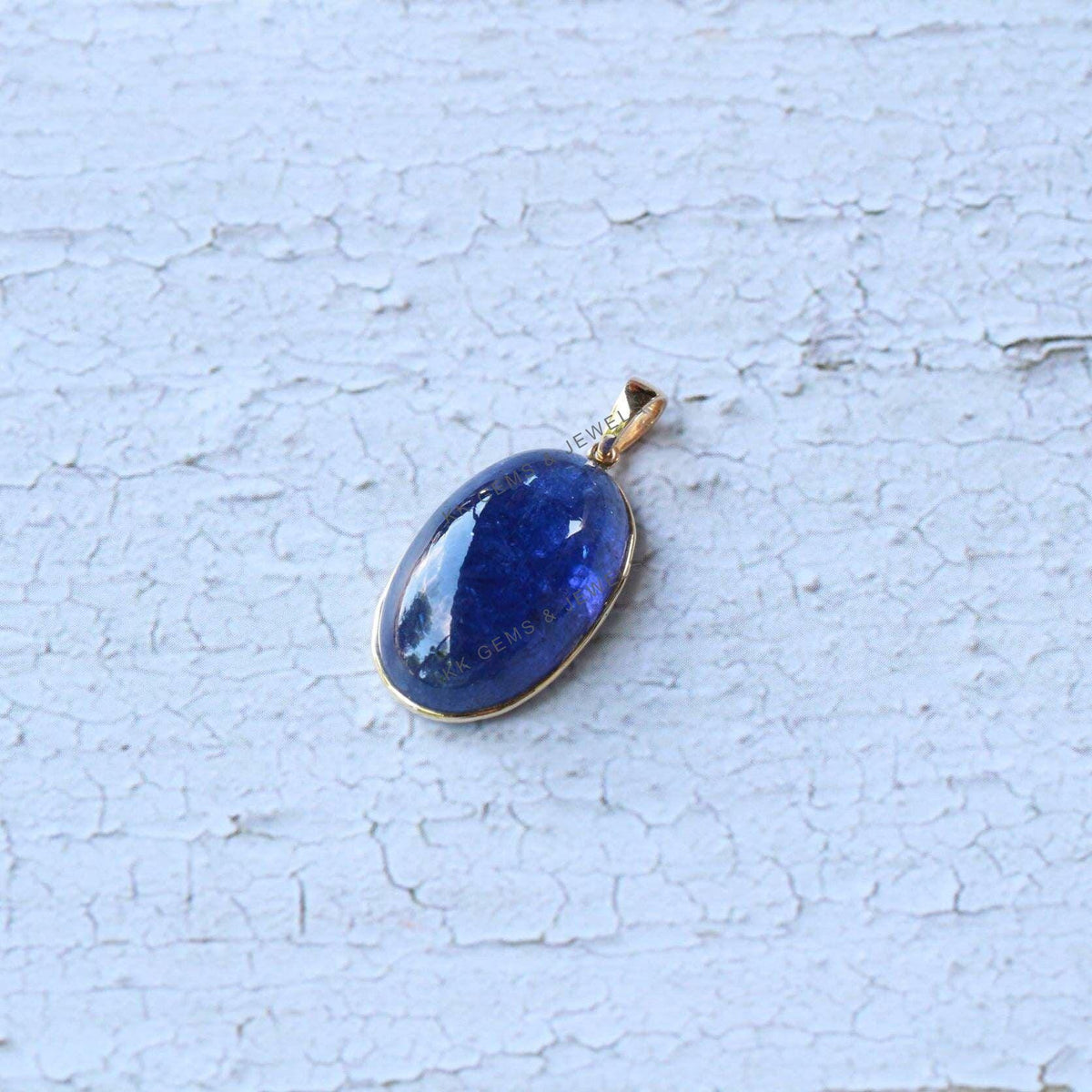 Natural Tanzanite Pendant, 14K Solid Yellow Gold Bezel Setting, December Birthstone