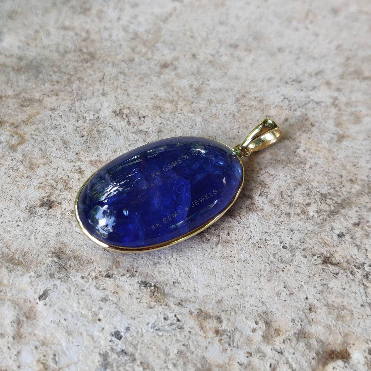 Natural Tanzanite Pendant, 14K Solid Yellow Gold Bezel Setting, December Birthstone