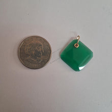 Natural Green Onyx Pendant, 14K Solid Yellow Gold Pendant, May Birthstone Pendant, Christmas Present