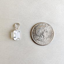14K Solid Gold Natural White Topaz Pendant - Emerald Cut November Birthstone