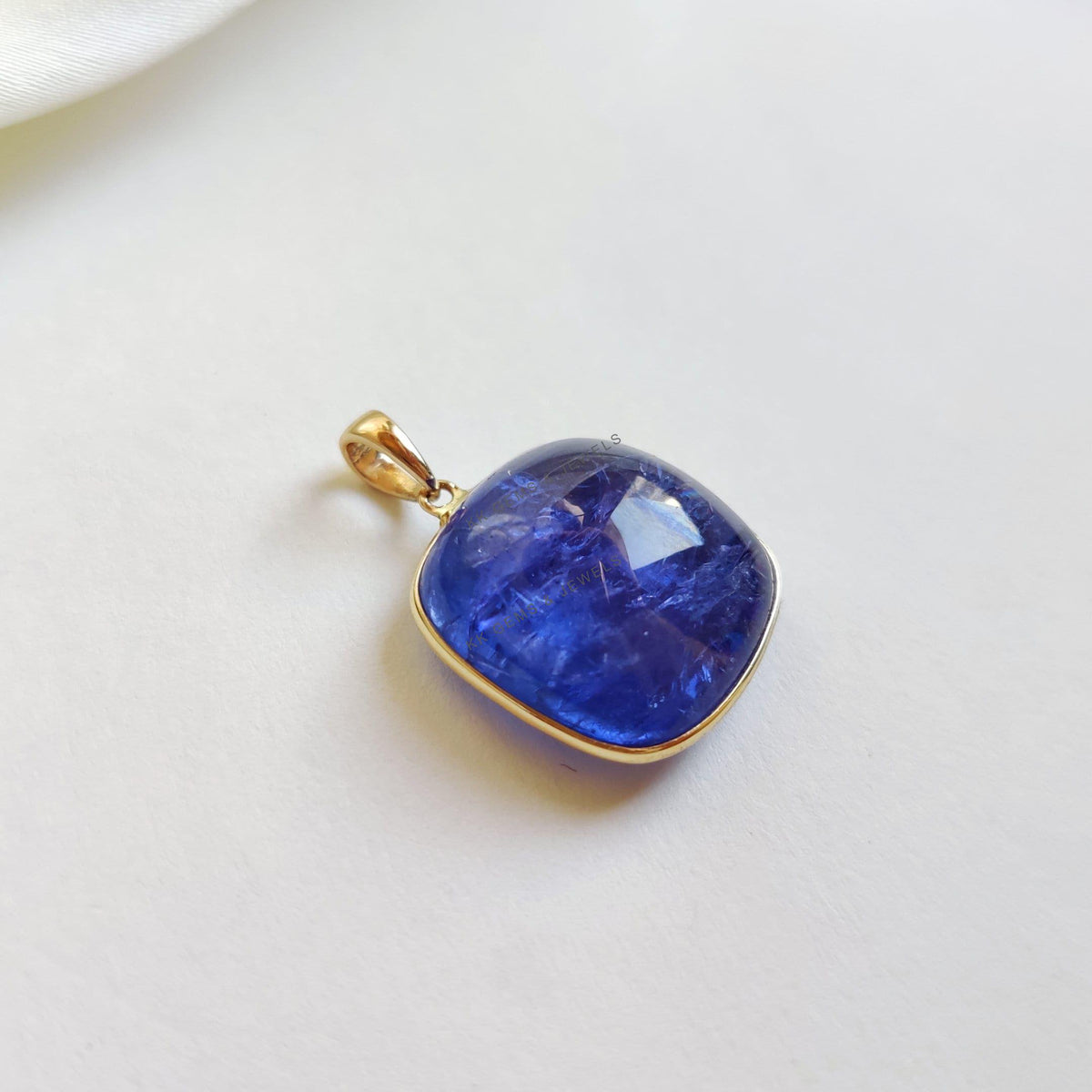 Natural Tanzanite Pendant, 14K Solid Yellow Gold Bezel Pendant, December Birthstone