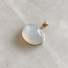 14K Solid Gold Natural White Moonstone Pendant, June Birthstone Jewelry