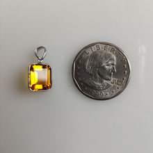 Natural Citrine Pendant: 14K Solid White Gold Pendant, November Birthstone