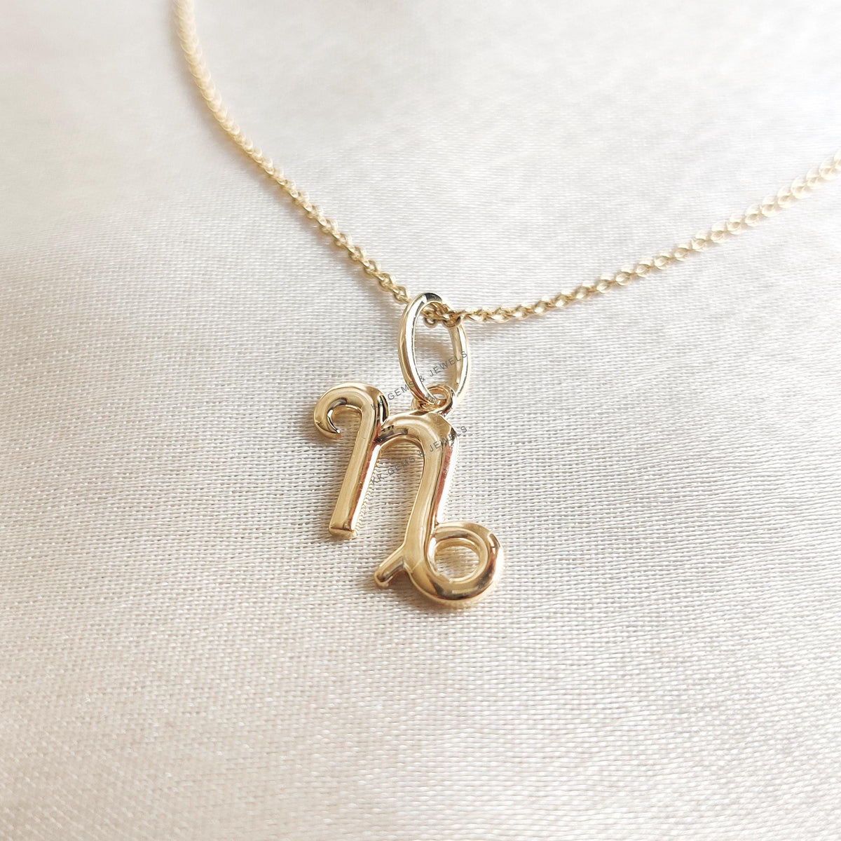 14K Solid Yellow Gold Capricorn Zodiac Pendant - Symbolic Charm