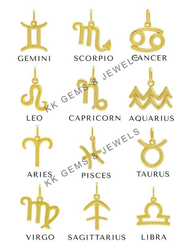 14K Solid Gold Sagittarius Pendant: Zodiac Charm Necklace