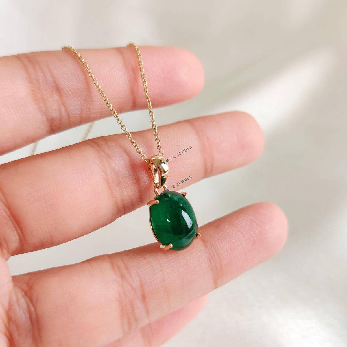 Natural Zambian Emerald 14K Solid Yellow Gold Pendant, May Birthstone Pendant,