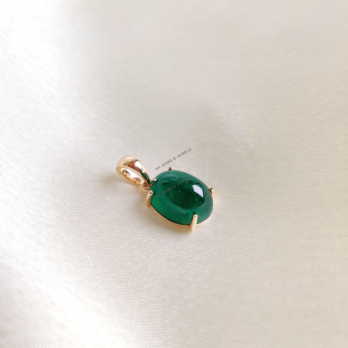 Natural Zambian Emerald 14K Solid Yellow Gold Pendant, May Birthstone Pendant,
