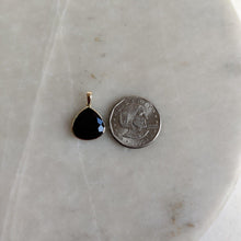 Natural Black Onyx 14K Solid Yellow Gold Pendant, December Birthstone Pendant,