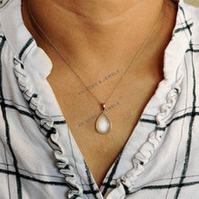 14K Solid Yellow Gold Natural White Moonstone Pear Pendant - June Birthstone