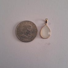 14K Solid Yellow Gold Natural White Moonstone Pear Pendant - June Birthstone