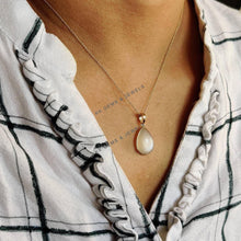 14K Solid Yellow Gold Natural White Moonstone Pear Pendant - June Birthstone