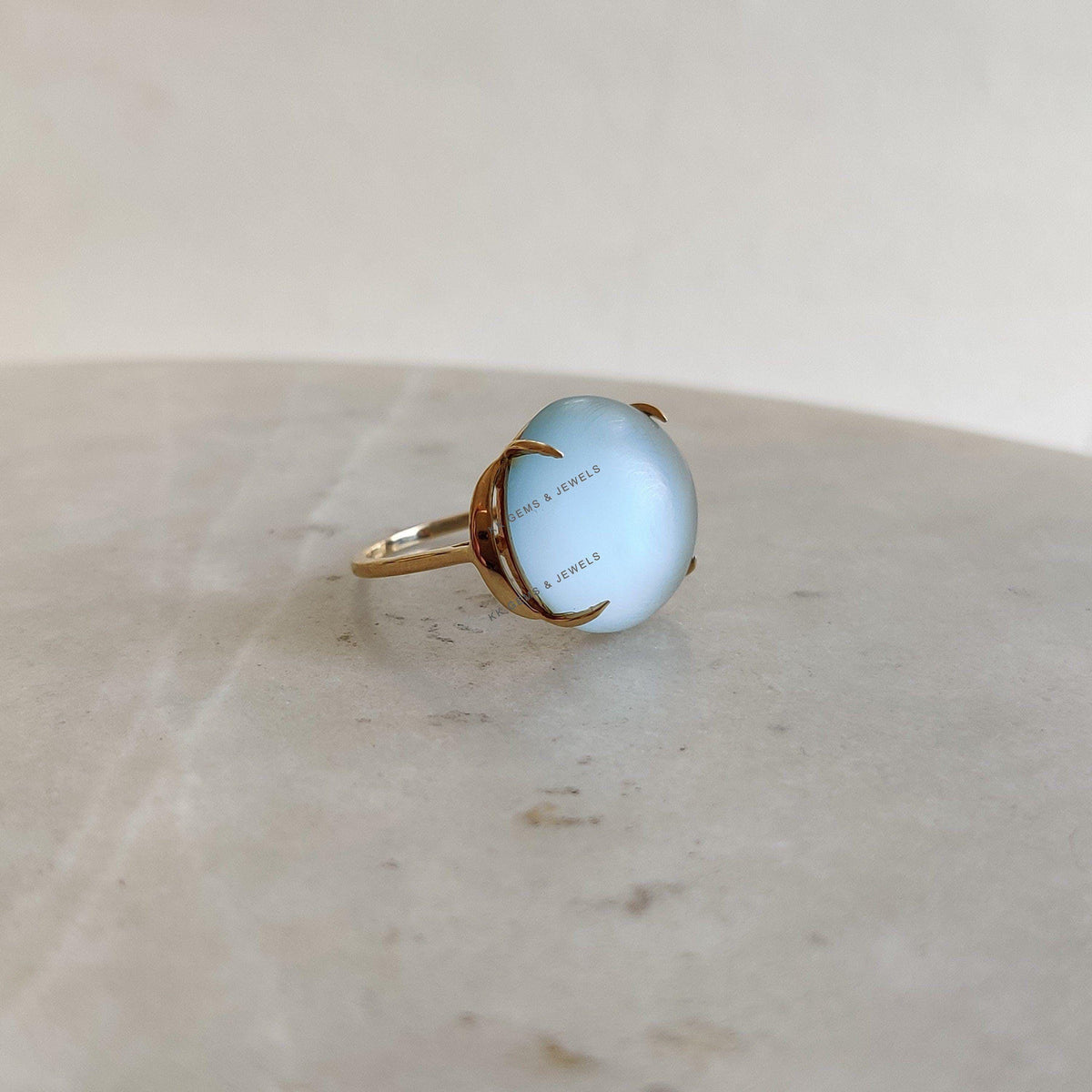 Natural Frosted Sky Blue Topaz Ring, 14K Solid Yellow Gold Sky Blue Topaz Ring, December Birthstone, Christmas Gift, Blue Topaz Jewelry