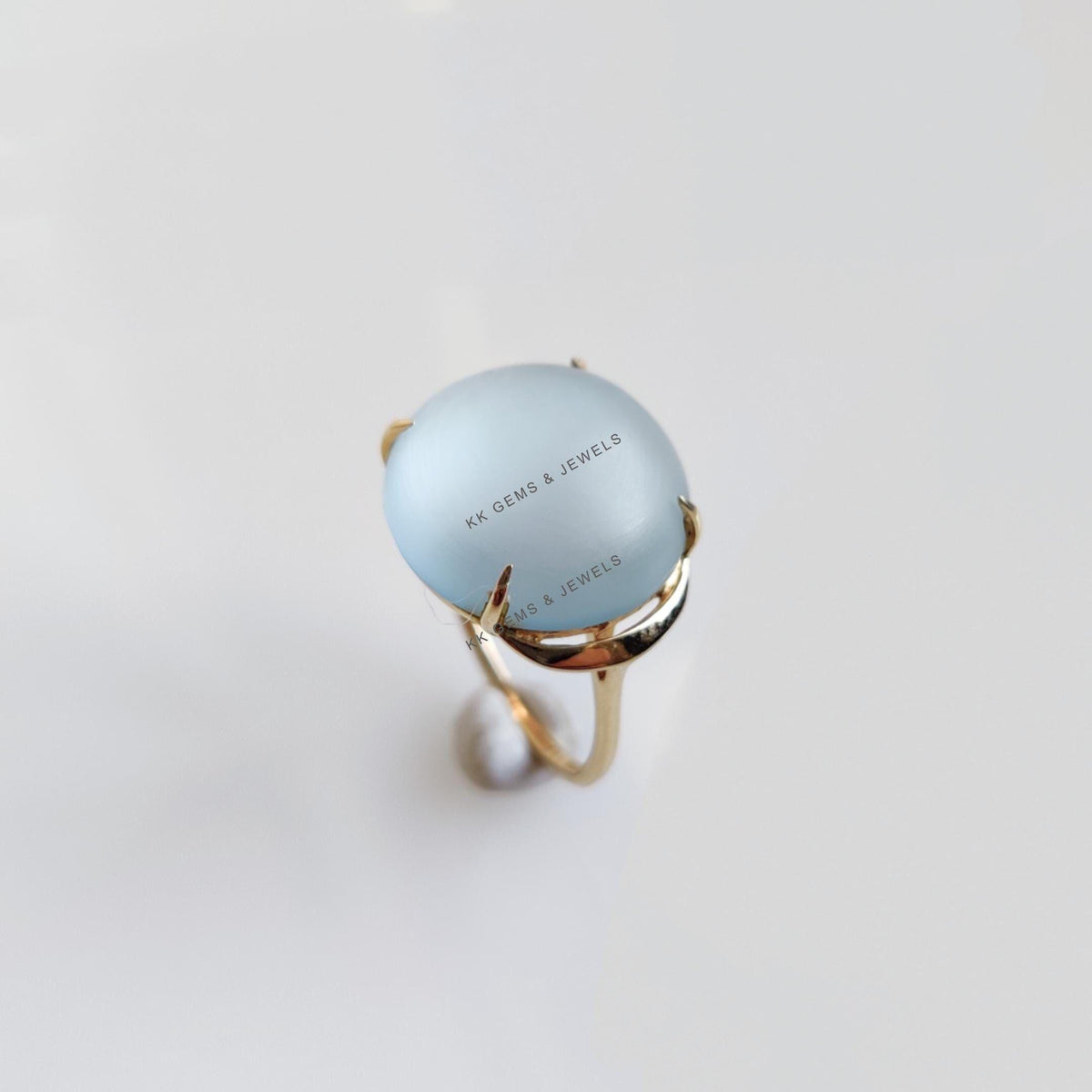 Natural Frosted Sky Blue Topaz Ring, 14K Solid Yellow Gold Sky Blue Topaz Ring, December Birthstone, Christmas Gift, Blue Topaz Jewelry