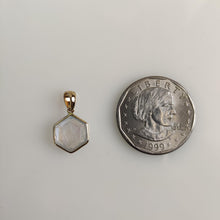 14K Solid Gold Natural Rainbow Moonstone Pendant: June Birthstone Jewelry