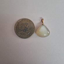 14K Solid Yellow Gold Natural White Moonstone Pendant - June Birthstone