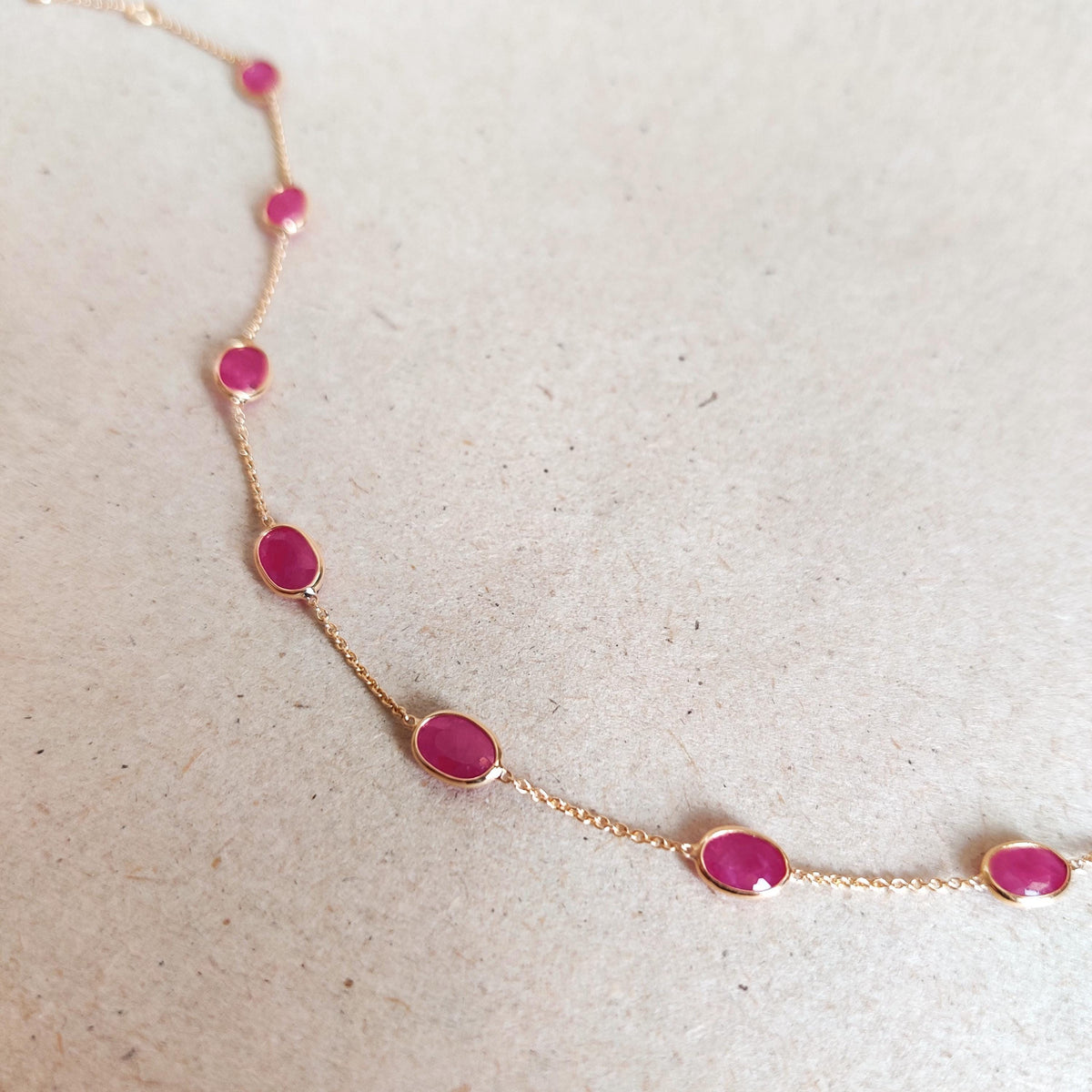 Natural Ruby 14K Solid Yellow Gold Bracelet, July Birthstone , Christmas Present, Bezel Set Bracelet
