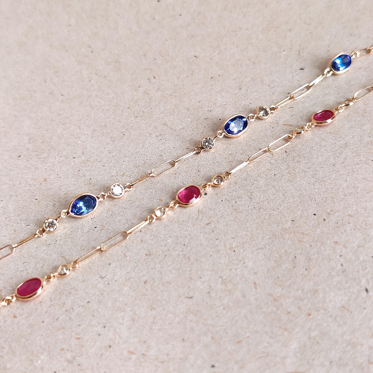 Natural Tanzanite & Diamond 14K Solid Yellow Gold Bracelet, December Birthstone, Christmas Present,